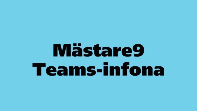 Mästare9 Teams-infona kuva